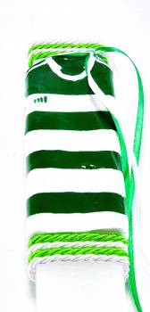 Πασχαλινή λαμπάδα 18Χ062 Πράσινο - άσπρο φανέλα 25x4x2cm