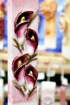 Πασχαλινή λαμπάδα 20ΝΤ021 Λουλούδια μπορντό Ύψος 25