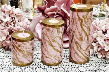 Κερί marble ροζ-χρυσό 8χ10