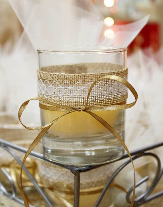 Μπομπονιέρα γάμου με ιβουάρ αρωματικό κερί
