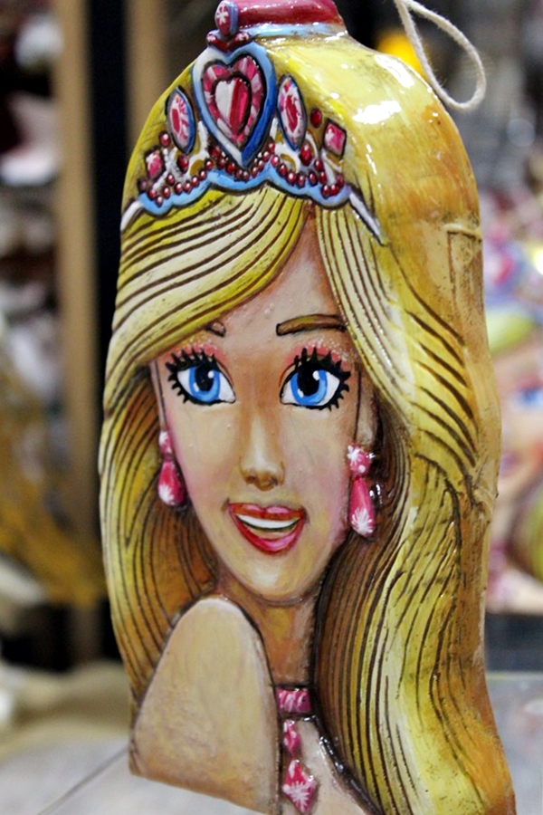 Πασχαλινή λαμπάδα Πλακέτα Πρόσωπο ξανθιά κοπέλα 18,7cm  x 11cm