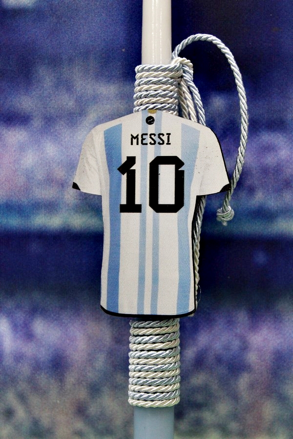 Πασχαλινή Λαμπάδα 24Δ012 Ξύλινη Messi Φανέλα 38cm