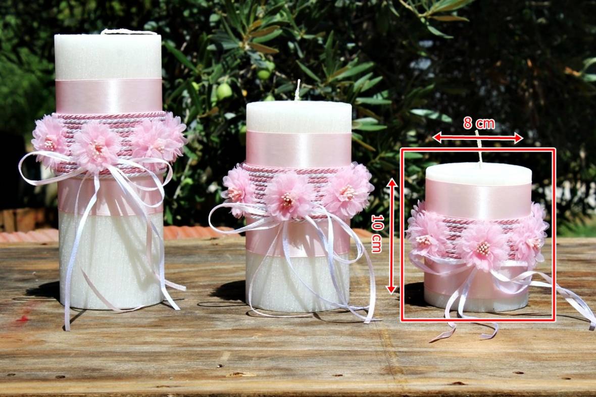 Σαγρέ χειροποίητο κερί με ροζ λουλούδια 8x10 0516144