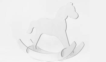 Ξύλινο άλογο λευκό καρουζέλ γίγας 3D