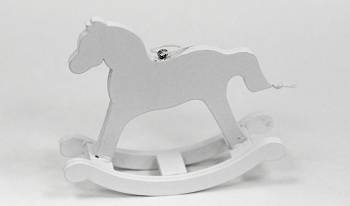 Ξύλινο λευκό άλογο καρουζέλ