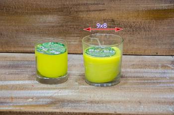 Γυάλινο ποτηράκι 9*8 αντικουνουπικό κερί με citronella