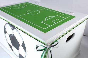 Κουτί ξύλινο ζωγραφισμένο στο χέρι γήπαιδο ποδοσφαίρου & μπάλα