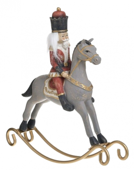 RESIN ROCKING HORSE GREEN/RED 22X5X23