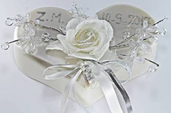 Κερί γάμου για κηροστάτη με 2 κέρινα λουλούδια vintage 12x20cm