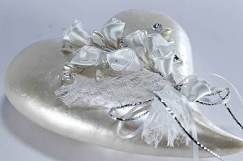 Heart tail silver - white with 0520038 decor