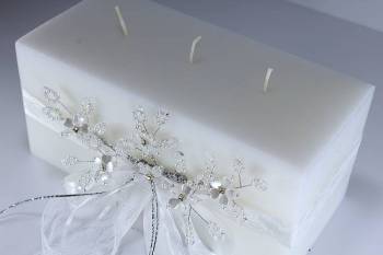 Κερί γάμου για κηροστάτη λευκό 14.5X20cm