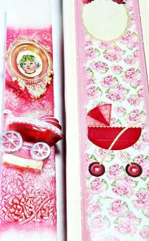 Πασχαλινή λαμπάδα 18Χ054 Ροζ κορνίζα σετ με ξύλινο κουτί 28x7cm