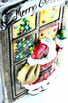 Χειροποίητη κέρινη πόρτα Άγιος Βασίλης merry Christmas 23*14