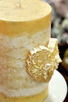 Κερί γάμου για κηροστάτη vintage καλυμένο κέρινα με λουλούδια 10x15cm