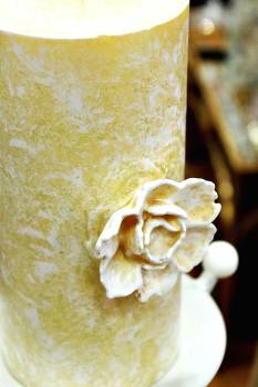 Χειροποίητο κερί γάμου για κηροστάτη vintage με καρδιά 12x15cm