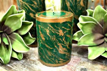 Κερί marble πράσινο- χρυσό 8χ10