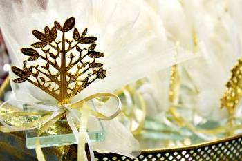 Μπομπονιέρα γάμου μεταλλικό χρυσό δέντρο ζωής