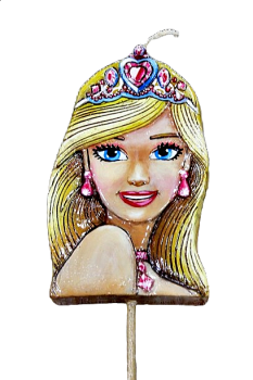 Πασχαλινή λαμπάδα Πλακέτα Πρόσωπο ξανθιά κοπέλα 18,7cm  x 11cm