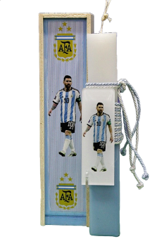 Πασχαλινή λαμπάδα 24Δ008 Ποδόσφαιρο Ron plexiglass σετ με ξύλινο κουτί  28x7x5 cm