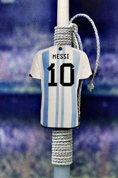 Πασχαλινή Λαμπάδα 24Δ012 Ξύλινη Messi Φανέλα 38cm