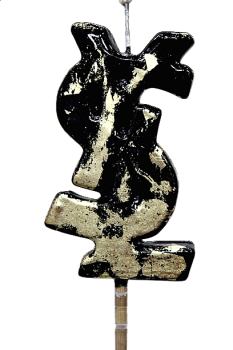 Πασχαλινή Λαμπάδα σχήμα LV με φύλλα χρυσού 10x9x1,8cm