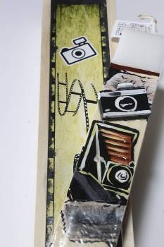 Πασχαλινή λαμπάδα 17Χ021 Φωτογραφική μηχανή σετ με ξύλινο κουτί  28x7cm