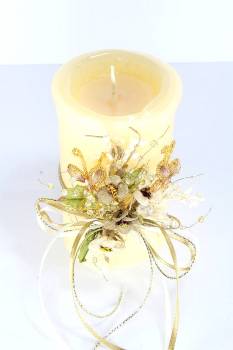 Σαγρέ χειροποίητο  κερί με λευκά λουλούδια λουλούδια 8x10 0516144