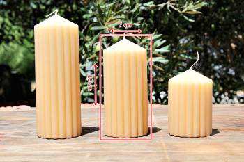 Αρωματικό ραβδωτό κερί εκρού με άρωμα βανίλια 7x15
