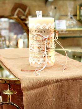 Αρωματικό κερί στολισμένο με ευχές και ροζ-χρυσό δέντρο ζωής 8x15cm