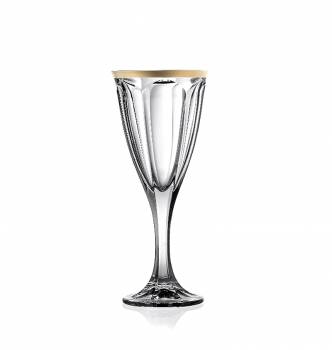 Crystalite Bohemia Κρυστάλλινο Ποτήρι Κρασιού Windsor Gold 245ml (σετ 6 τεμάχια)