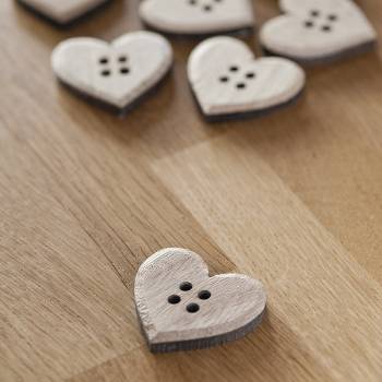Ξύλινα Κουμπιά Καρδιά (συσκευασία 10 τεμάχια)