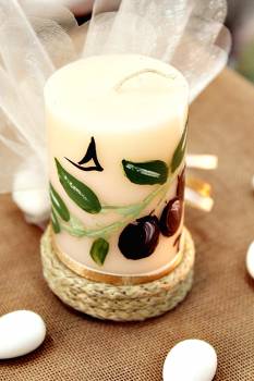 Μπομπονιέρα γάμου με ιβουάρ αρωματικό κερί