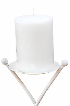 Κερί γάμου για κηροστάτη λευκό 11.5X15cm
