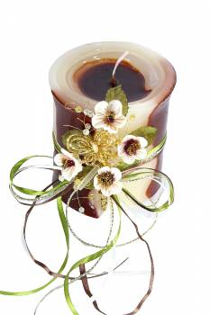 Τυλιχτό αρωματικό κερί με λουλούδια και πεταλούδες 8x10cm