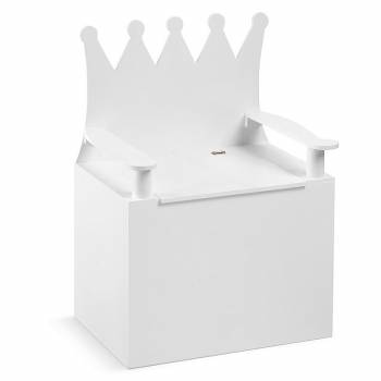 Κουτί βαπτιστικών ξύλινη λευκή πολυθρονίτσα-θρόνος