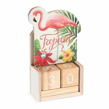 Ξύλινο Ημερολόγιο Flamingo